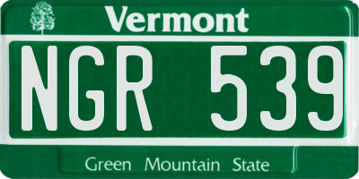VT license plate NGR539