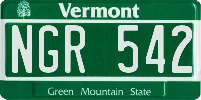 VT license plate NGR542