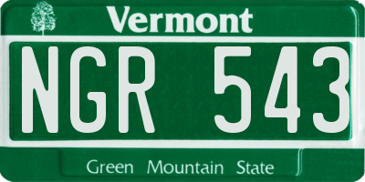 VT license plate NGR543