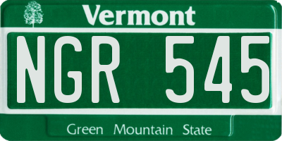 VT license plate NGR545