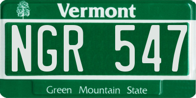 VT license plate NGR547