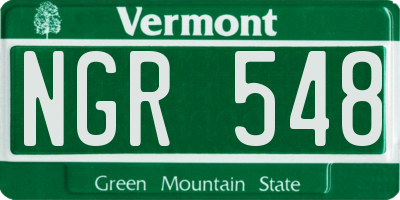 VT license plate NGR548
