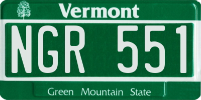 VT license plate NGR551