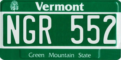 VT license plate NGR552