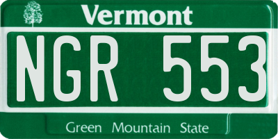 VT license plate NGR553