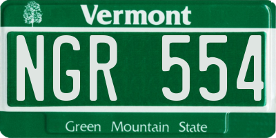 VT license plate NGR554