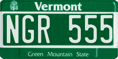 VT license plate NGR555
