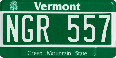 VT license plate NGR557