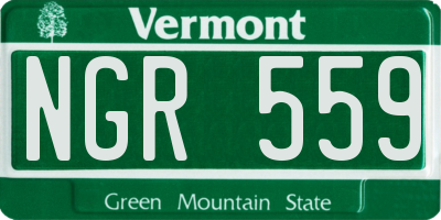 VT license plate NGR559