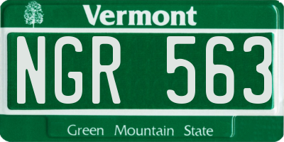 VT license plate NGR563