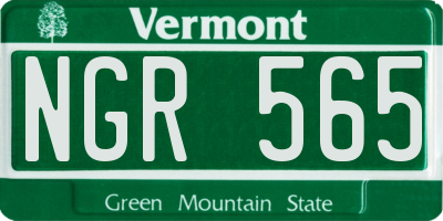 VT license plate NGR565