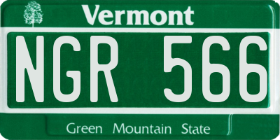 VT license plate NGR566