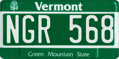 VT license plate NGR568