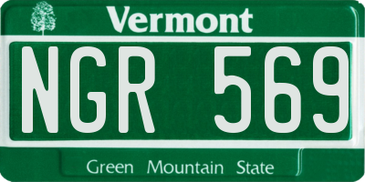 VT license plate NGR569