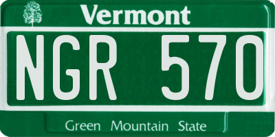 VT license plate NGR570