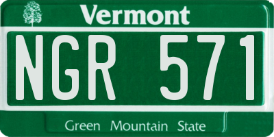 VT license plate NGR571