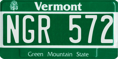 VT license plate NGR572