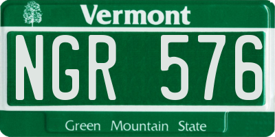 VT license plate NGR576