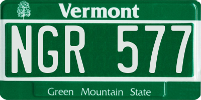 VT license plate NGR577