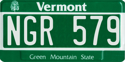VT license plate NGR579