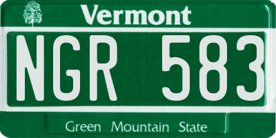 VT license plate NGR583