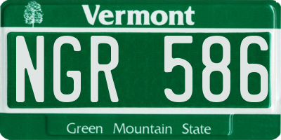 VT license plate NGR586