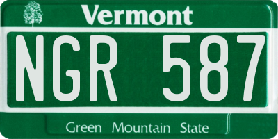 VT license plate NGR587