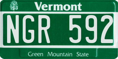 VT license plate NGR592