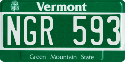 VT license plate NGR593