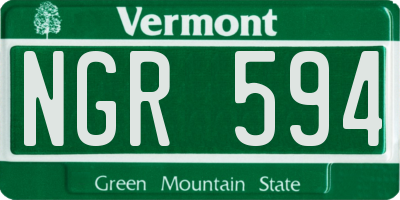 VT license plate NGR594