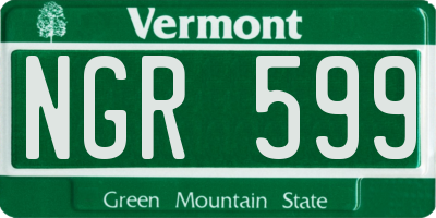VT license plate NGR599