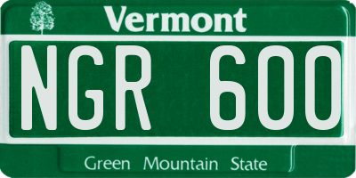VT license plate NGR600