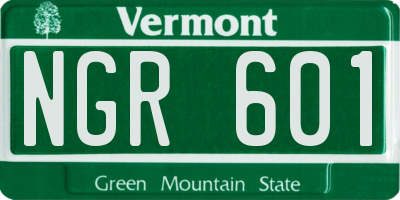 VT license plate NGR601