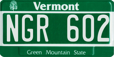 VT license plate NGR602