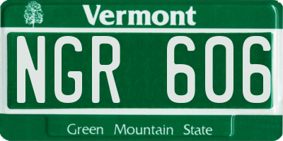 VT license plate NGR606