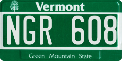 VT license plate NGR608