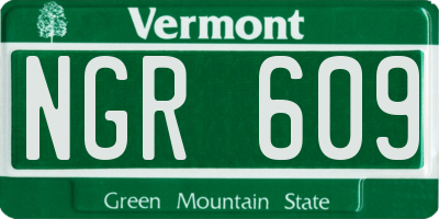 VT license plate NGR609