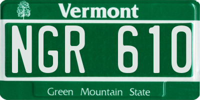 VT license plate NGR610