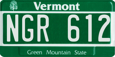 VT license plate NGR612