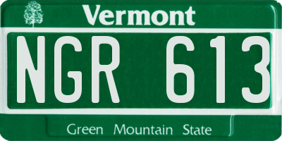 VT license plate NGR613