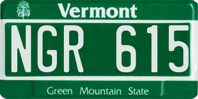 VT license plate NGR615