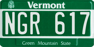 VT license plate NGR617