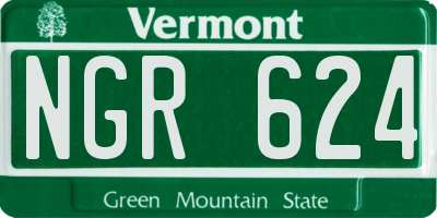 VT license plate NGR624