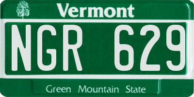 VT license plate NGR629