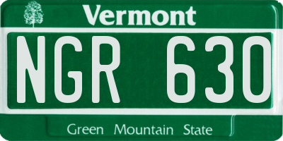 VT license plate NGR630