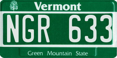 VT license plate NGR633