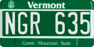 VT license plate NGR635
