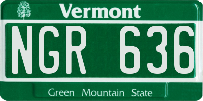 VT license plate NGR636