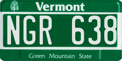 VT license plate NGR638