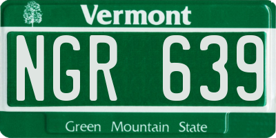 VT license plate NGR639